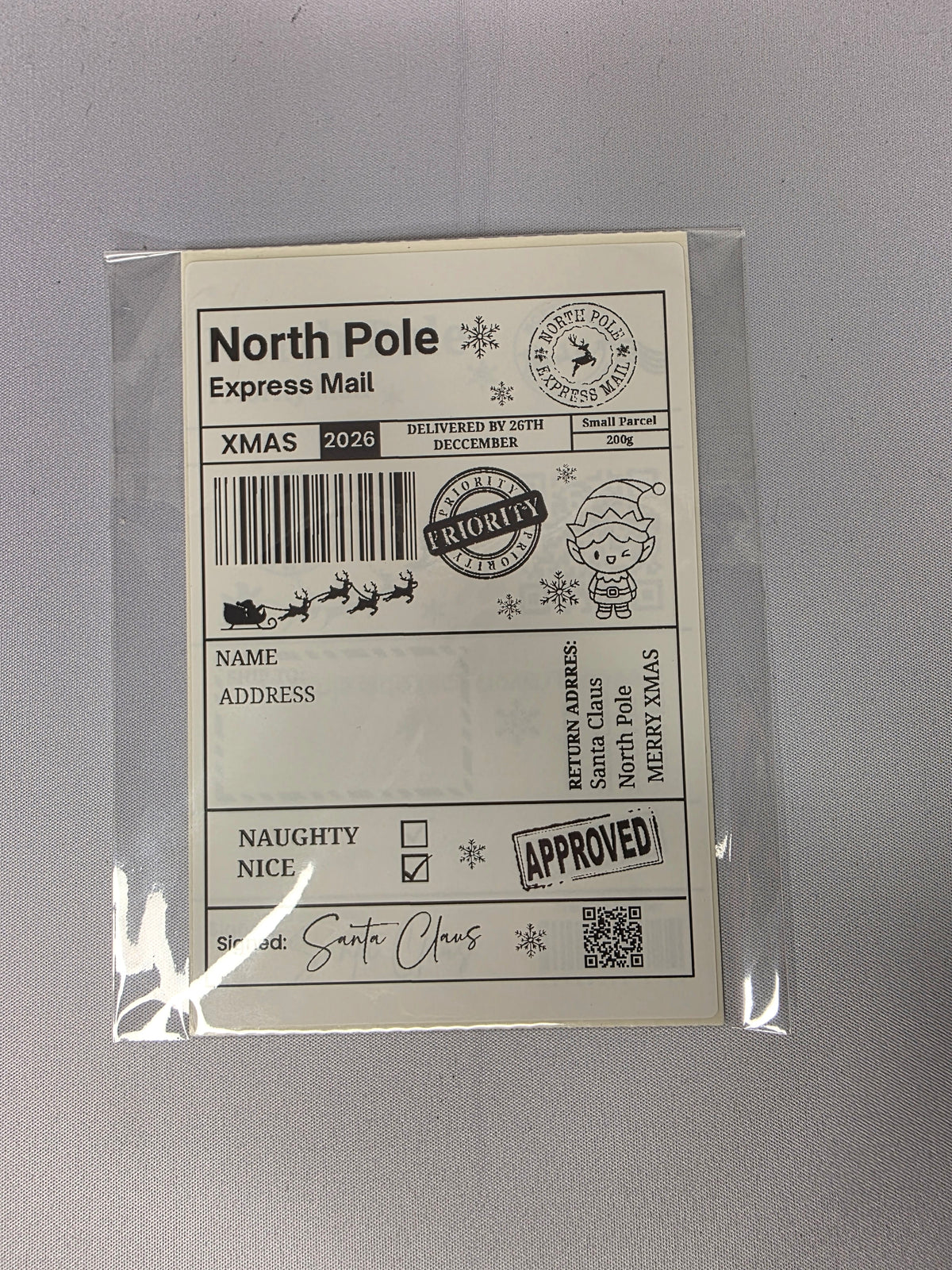 Santa Shipping Labels x8 pcs