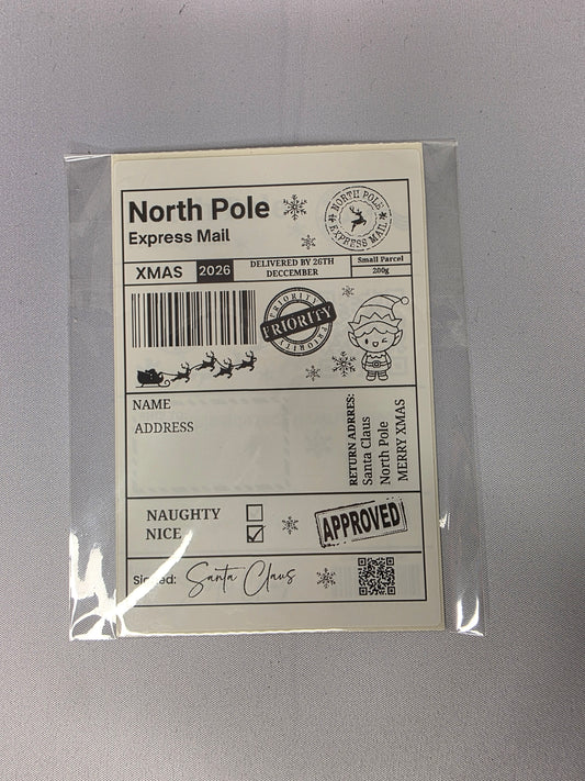 Santa Shipping Labels x8 pcs